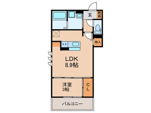 D-room竹下B棟の物件間取画像